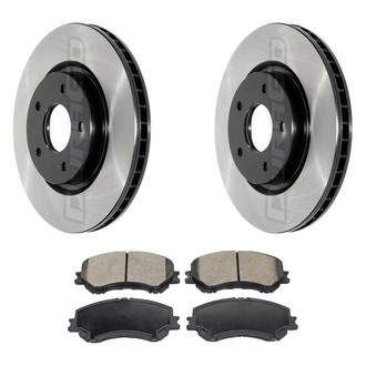 DuraGo® - Electrophoretic Coated Plain Front Brake Kit with Ceramic Pads