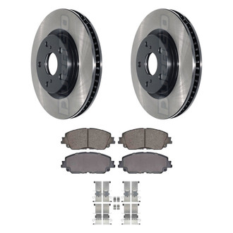 DuraGo® - Electrophoretic Coated Plain Front Brake Kit with Ceramic Pads
