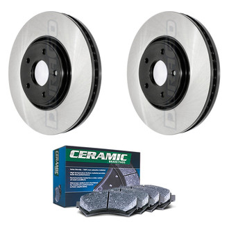 DuraGo® - Electrophoretic Coated Plain Front Brake Kit with Ceramic Pads