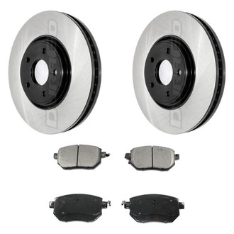 DuraGo® - Electrophoretic Coated Plain Front Brake Kit with Ceramic Pads