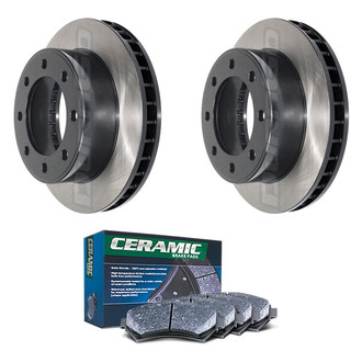 DuraGo® - Electrophoretic Coated Plain Front Brake Kit with Ceramic Pads