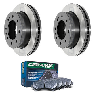 DuraGo® - Electrophoretic Coated Plain Front Brake Kit with Ceramic Pads