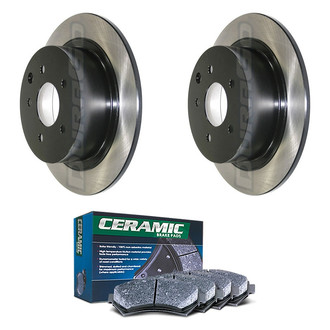DuraGo® - Electrophoretic Coated Plain Rear Brake Kit with Ceramic Pads