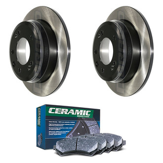 DuraGo® - Electrophoretic Coated Plain Rear Brake Kit with Ceramic Pads