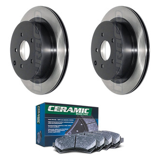 DuraGo® - Electrophoretic Coated Plain Rear Brake Kit with Ceramic Pads