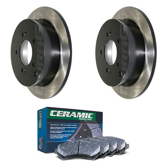 DuraGo® - Electrophoretic Coated Plain Rear Brake Kit with Ceramic Pads