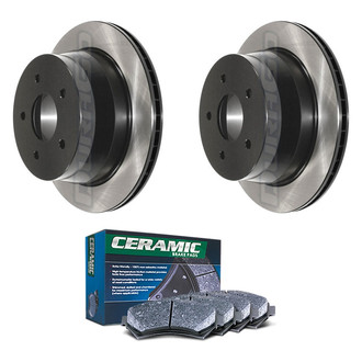 DuraGo® - Electrophoretic Coated Plain Rear Brake Kit with Ceramic Pads