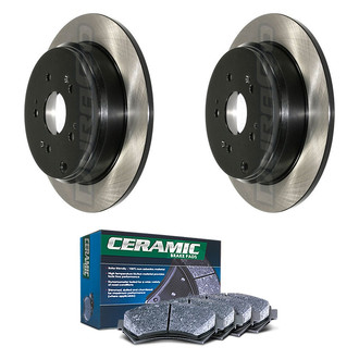 DuraGo® - Electrophoretic Coated Plain Rear Brake Kit with Ceramic Pads