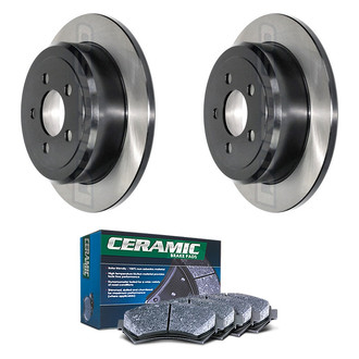 DuraGo® - Electrophoretic Coated Plain Rear Brake Kit with Ceramic Pads