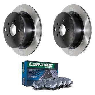 DuraGo® - Electrophoretic Coated Plain Rear Brake Kit with Ceramic Pads