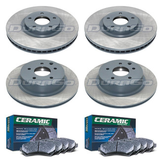 DuraGo® - Plain Front and Rear Brake Kit with Ceramic Pads