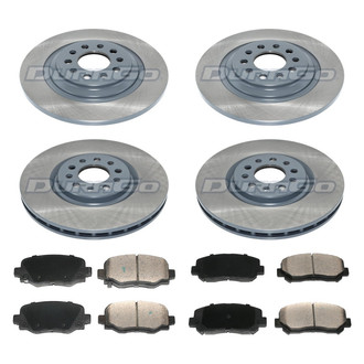 DuraGo® - Plain Front and Rear Brake Kit with Ceramic Pads