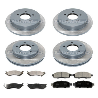 DuraGo® - Premium™ Plain Front and Rear Brake Kit with Semi-Metallic Pads