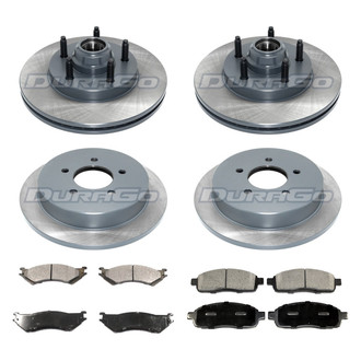 DuraGo® - Premium™ Plain Front and Rear Brake Kit with Semi-Metallic Pads