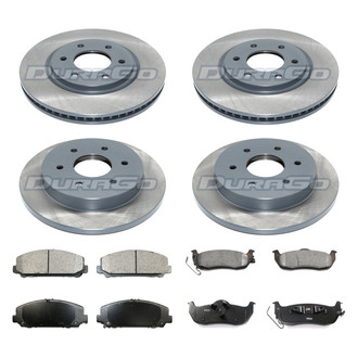 DuraGo® - Premium™ Plain Front and Rear Brake Kit with Semi-Metallic Pads