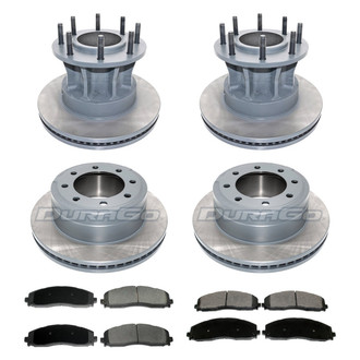 DuraGo® - Premium™ Plain Front and Rear Brake Kit with Semi-Metallic Pads