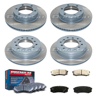 DuraGo® - Premium™ Plain Front and Rear Brake Kit with Semi-Metallic Pads