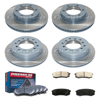 DuraGo® - Premium™ Plain Front and Rear Brake Kit with Semi-Metallic Pads