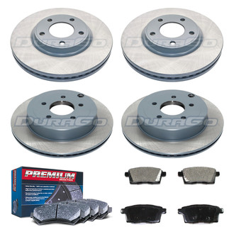 DuraGo® - Premium™ Plain Front and Rear Brake Kit with Semi-Metallic Pads