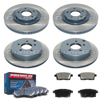 DuraGo® - Premium™ Plain Front and Rear Brake Kit with Semi-Metallic Pads