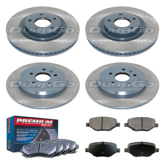 DuraGo® - Premium™ Plain Front and Rear Brake Kit with Semi-Metallic Pads