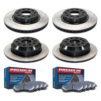 DuraGo® - Premium™ Plain Front and Rear Brake Kit with Semi-Metallic Pads