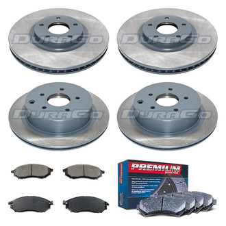 DuraGo® - Premium™ Plain Front and Rear Brake Kit with Semi-Metallic Pads