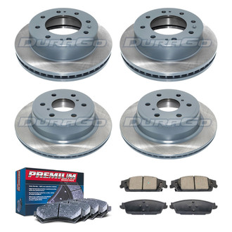 DuraGo® - Premium™ Plain Front and Rear Brake Kit with Semi-Metallic Pads