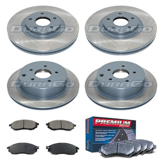 DuraGo® - Premium™ Plain Front and Rear Brake Kit with Semi-Metallic Pads