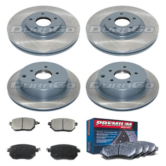 DuraGo® - Premium™ Plain Front and Rear Brake Kit with Semi-Metallic Pads
