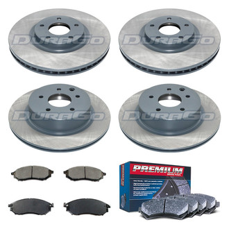 DuraGo® - Premium™ Plain Front and Rear Brake Kit with Semi-Metallic Pads