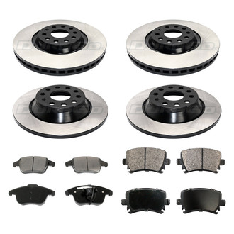 DuraGo® - Premium™ Plain Front and Rear Brake Kit with Semi-Metallic Pads