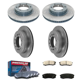DuraGo® - Premium™ Plain Front and Rear Brake Kit with Semi-Metallic Pads