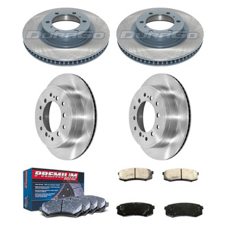 DuraGo® - Premium™ Plain Front and Rear Brake Kit with Semi-Metallic Pads