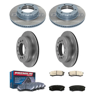 DuraGo® - Premium™ Plain Front and Rear Brake Kit with Semi-Metallic Pads