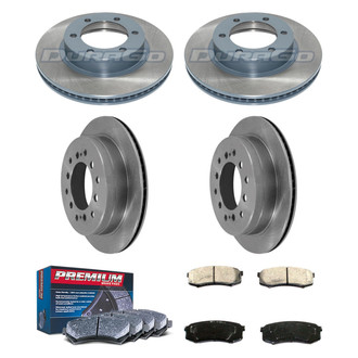 DuraGo® - Premium™ Plain Front and Rear Brake Kit with Semi-Metallic Pads