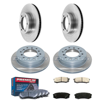 DuraGo® - Premium™ Plain Front and Rear Brake Kit with Semi-Metallic Pads