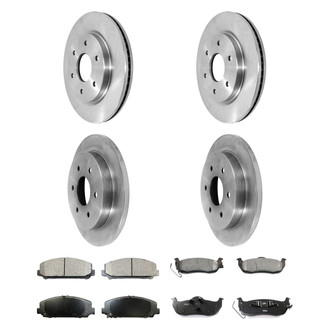 DuraGo® - Premium™ Plain Front and Rear Brake Kit with Semi-Metallic Pads