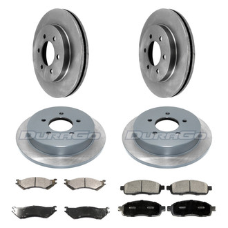 DuraGo® - Premium™ Plain Front and Rear Brake Kit with Semi-Metallic Pads