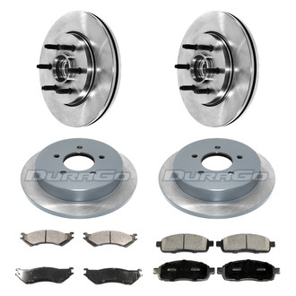 DuraGo® - Premium™ Plain Front and Rear Brake Kit with Semi-Metallic Pads