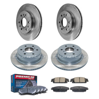 DuraGo® - Premium™ Plain Front and Rear Brake Kit with Semi-Metallic Pads