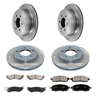 DuraGo® - Premium™ Plain Front and Rear Brake Kit with Semi-Metallic Pads