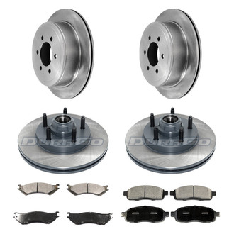 DuraGo® - Premium™ Plain Front and Rear Brake Kit with Semi-Metallic Pads