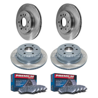 DuraGo® - Premium™ Plain Front and Rear Brake Kit with Semi-Metallic Pads
