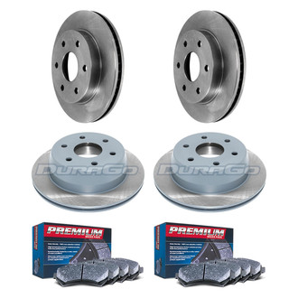 DuraGo® - Premium™ Plain Front and Rear Brake Kit with Semi-Metallic Pads
