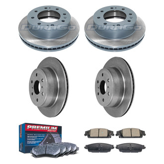 DuraGo® - Premium™ Plain Front and Rear Brake Kit with Semi-Metallic Pads
