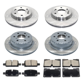 DuraGo® - Premium™ Plain Front and Rear Brake Kit with Semi-Metallic Pads