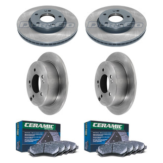 DuraGo® - Plain Front and Rear Brake Kit with Ceramic Pads