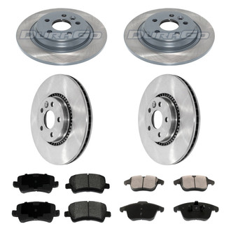 DuraGo® - Plain Front and Rear Brake Kit with Ceramic Pads