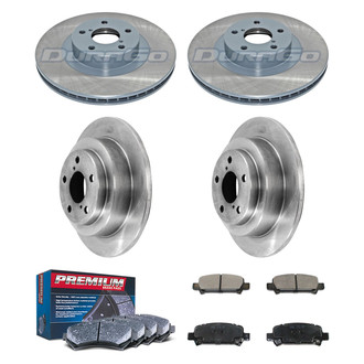 DuraGo® - Premium™ Plain Front and Rear Brake Kit with Semi-Metallic Pads